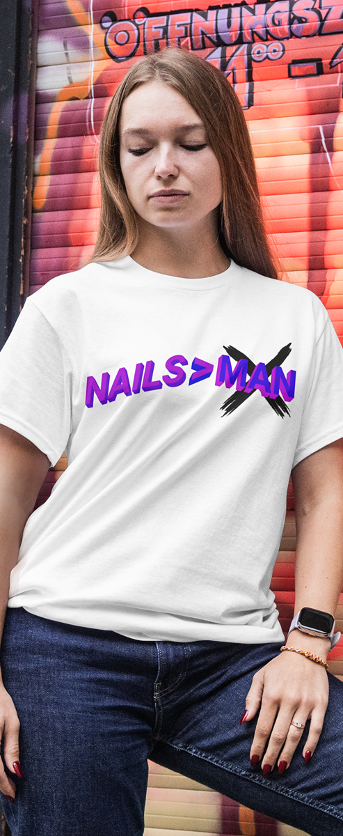NAILS>MAN (WHITE) Женска тениска