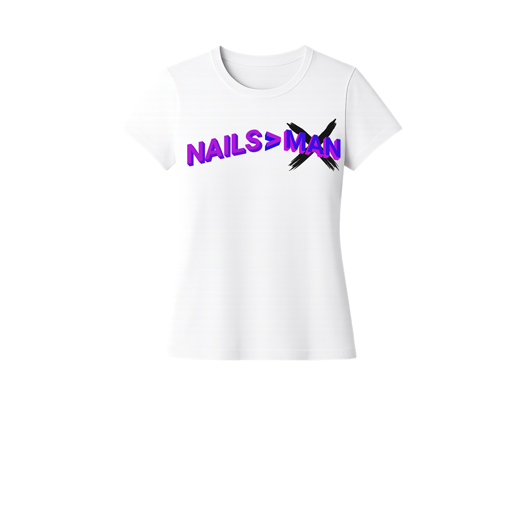 NAILS>MAN (WHITE) Женска тениска